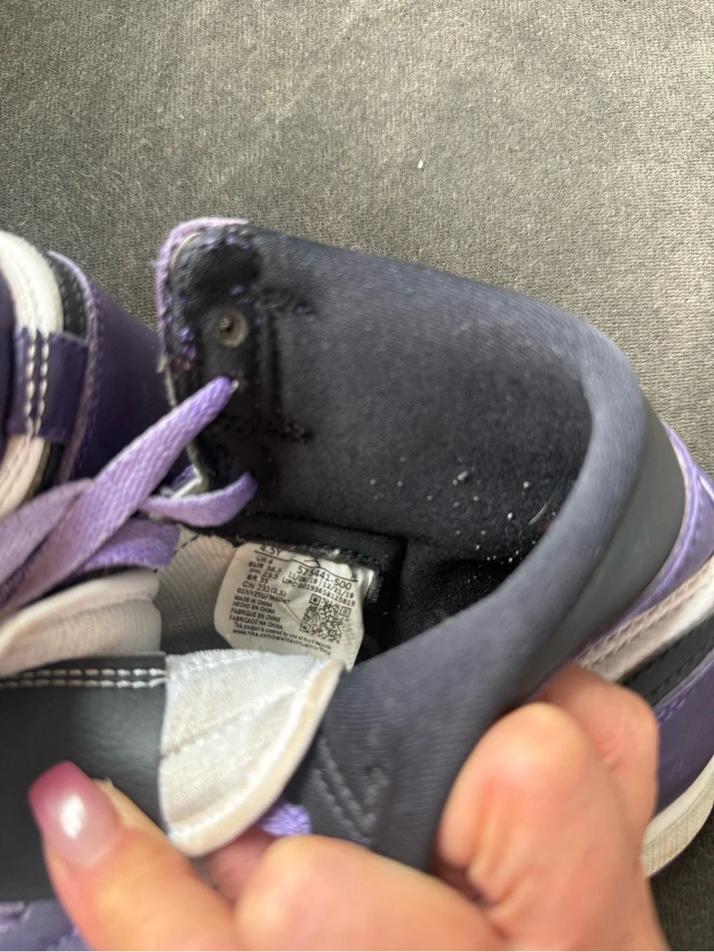 Nike Kids High-Top Sneakers in Purple, White and Black